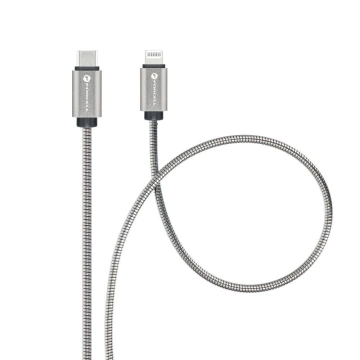 Кабель USB-C до Lightning 27 Вт 1 м Forcell Stalowy PD iPhone iPad