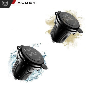 Автомобільний / мотоциклетний зарядний пристрій Блок живлення Alogy роз'єми 2x USB QC 3.0 LED