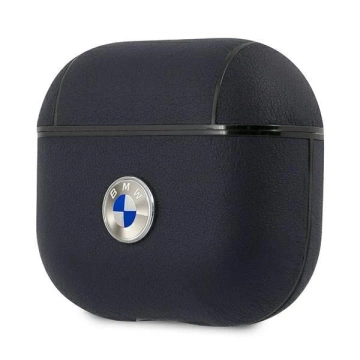 Protective case for BMW headphones for AirPods 3 cover navy blue/navy Geniune Leather Silver Logo