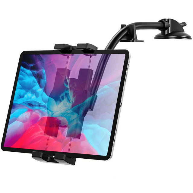 Alogy car holder for tablet phone dashboard windshield for car with long arm 4-13" black