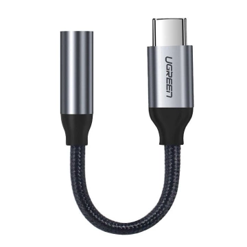 Ugreen sluchátkový adaptér 3,5 mm mini jack na USB typu C 10 cm šedý (30632)