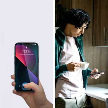 2x Spigen Glas.tR EZ Fit Privacy Tempered Glass für Apple iPhone 13 Pro Max