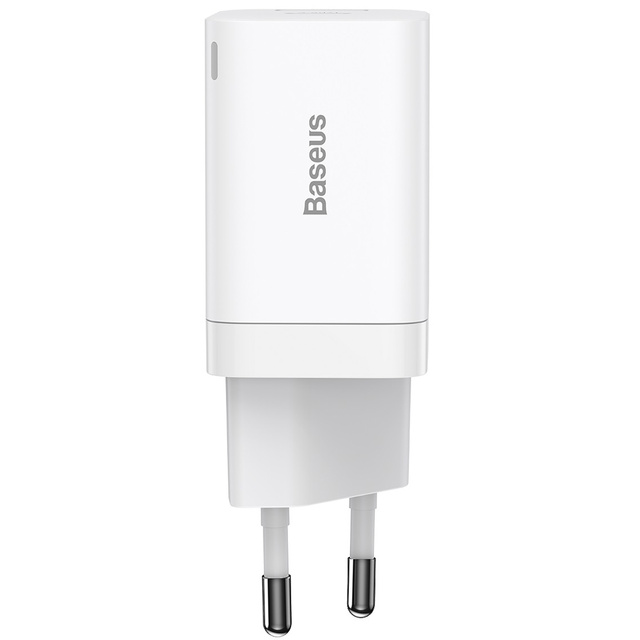 Rychlá nabíječka Baseus Super Si Pro USB USB-C QC 3.0 PD 30W bílá nástěnná nabíječka