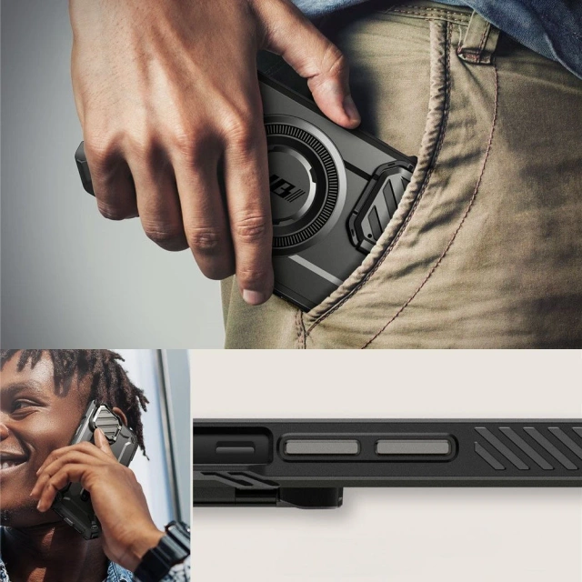 Pouzdro Supcase UB XT Mag MagSafe pro iPhone 16e černé se stojánkem