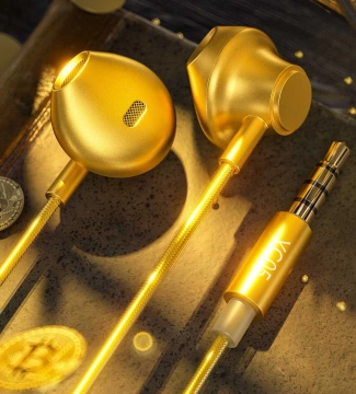 Náhlavná súprava slúchadiel WK Design Sakin Series s diaľkovým ovládaním a mikrofónom 3,5 mm mini jack zlatý (YC05)