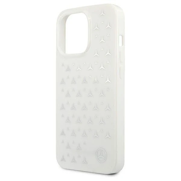 Mercedes MEHCP13LESPWH protective case for Apple iPhone 13 Pro / 13 6.1" white/white hardcase Silver Stars Pattern