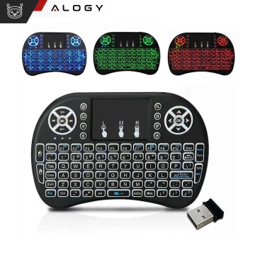 Bezdrátová mini klávesnice Alogy se 3 barvami touchpadu