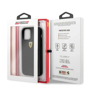 Ferrari iPhone 12 mini 5.4" case black/black hardcase On Track Real Carbon