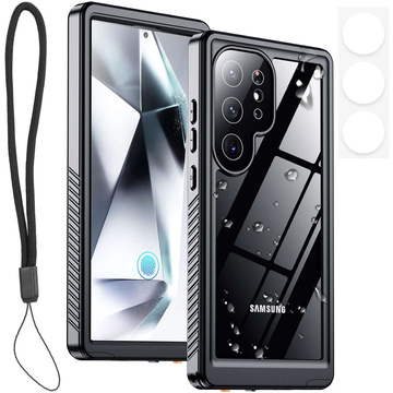 Case for Samsung Galaxy S24 Ultra Armored Waterproof IP68 360 Armor Case for Mag Safe Alogy black