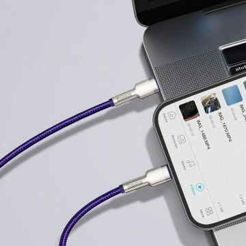 Кабель Baseus Cafule USB-C до Lightning, 20 Вт, 2 м (фіолетовий)