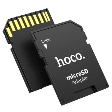 Адаптер для карт пам'яті HOCO SD HB22 універсальний з MicroSD на SD чорного кольору