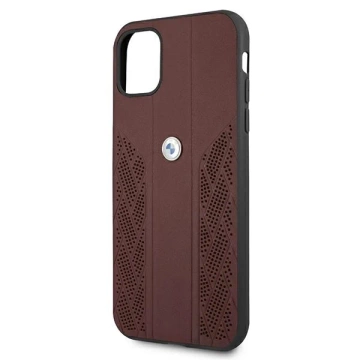 Etui BMW BMHCN61RSPPR do Apple iPhone 11/ Xr pevné puzdro kožené zakrivené perforované