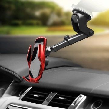 Car Charger Holder Forcell HS1 Auto IR Qi 15W Induction Red