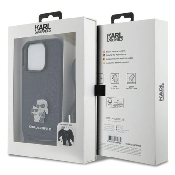 Etui Karl Lagerfeld KLHCP15LSAKCPSK do iPhone 15 Pro 6.1" hardcase czarny/black Crossbody Saffiano Metal Pin Karl