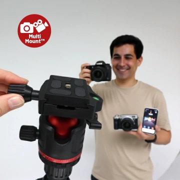 Statyw Profesjonalny 2w1 – Tripod i Monopod do Aparatu i Kamery, Składany z Regulowaną Wysokością i Głowicą Kulową 360°, Stabilny i Lekki, ProStand™ – Czarny