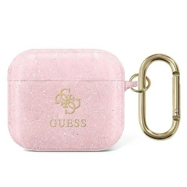 Ochranné pouzdro na sluchátka Guess pro kryt AirPods 3 růžový/růžový Glitter Collection