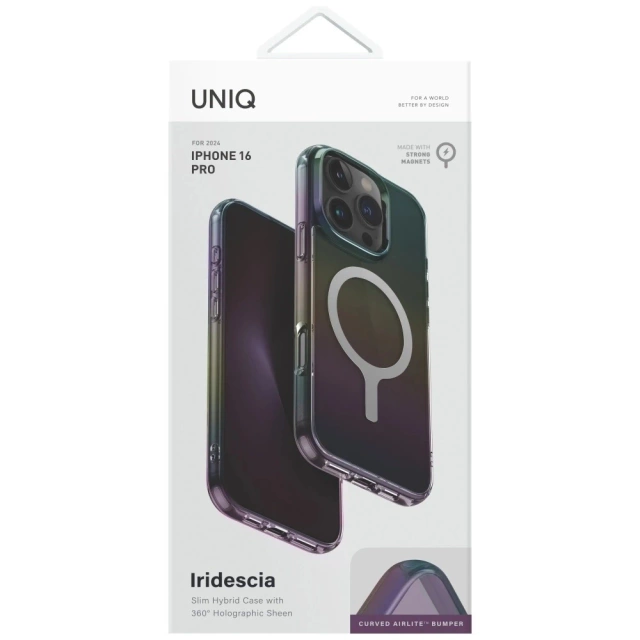 Etui do iPhone 16 Pro UNIQ Iridescia MagClick Czarny
