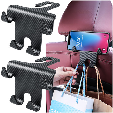 Hanger holder hook car double 4in1 for seat headrest car organizer Alogy Car 2pcs Black