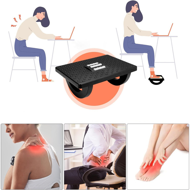 Office footrest foot rest legs foot massage for office work adjustable angle adjustment black