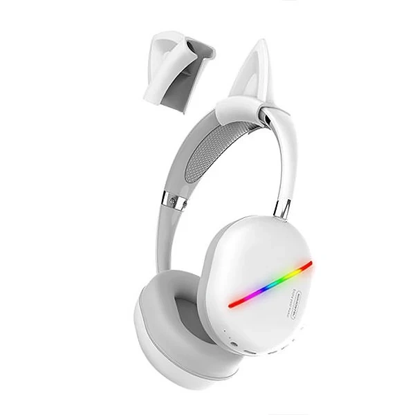 Słuchawki nauszne Bluetooth Somostel Kids białe SMS-CJ17 LED RGB