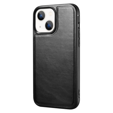 iCarer Leather Oil Wax case covered with natural leather for iPhone 13 mini black (ALI1211-BK)