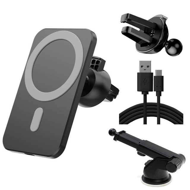 Автомобільний тримач із зарядним пристроєм Qi MagSafe Alogy для сітки/плати 15W