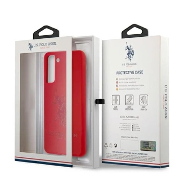 US Polo Silicone On Tone Phone Case for Samsung Galaxy S21 red/red