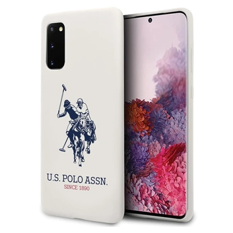 US Polo Silicone Collection phone case for Samsung Galaxy S20 white/white