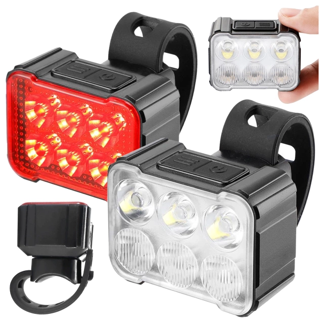 Alogy SafeRide™ LED-Fahrradlicht, wasserdichte Taschenlampe, Vorder- und Rücklicht, 2er-Pack