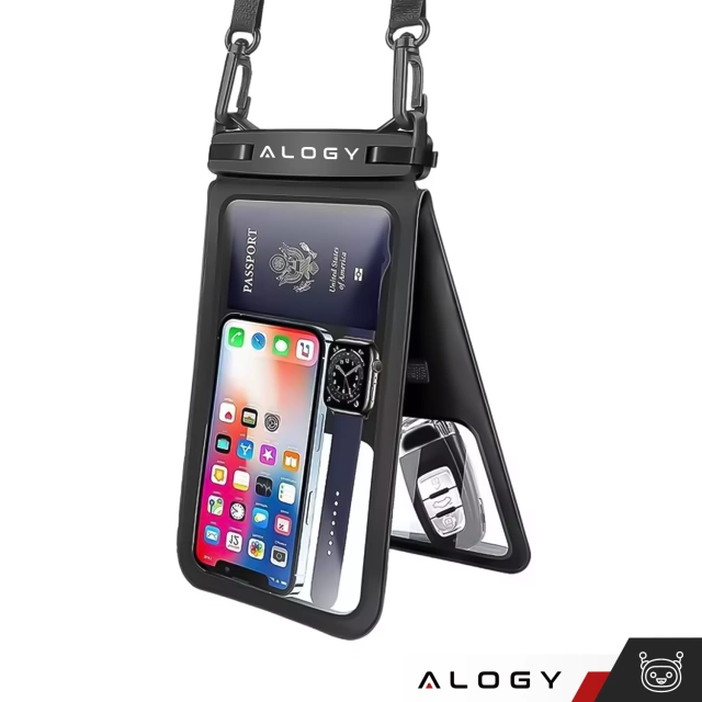 Vodotesné IPX8 vodotesné puzdro pre 6,7" telefón double Case Alogy Waterproof Black