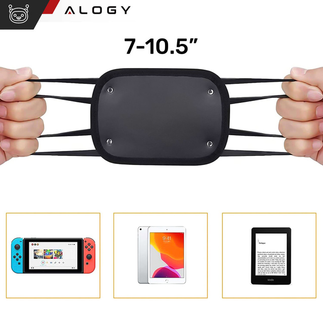 2x Držák na opěrku hlavy do auta pevný suchý zip pro čtečku tabletu Alogy Car flexibilní černý