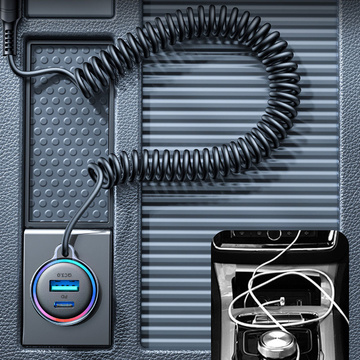 Rýchla autonabíjačka Joyroom 3 v 1 s káblom USB typu C 1,5 m 55 W čierna (JR-CL07)