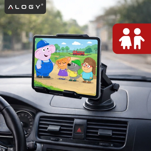 Držiak telefónu do auta predné sklo na tablet silné nastaviteľné 4,7-11 palcov čierne