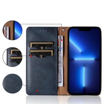 Magnetband Hülle für Xiaomi Redmi Note 11 Pro Tasche Brieftasche Mini Lanyard Anhänger Blau