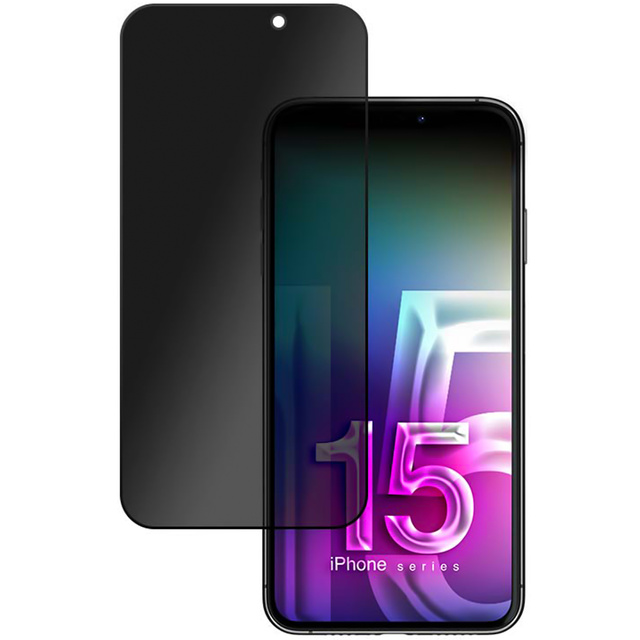 Privacy glass for iPhone 15 Pro - 3mk HardGlass Max Privacy™ Anti-spyware tempered