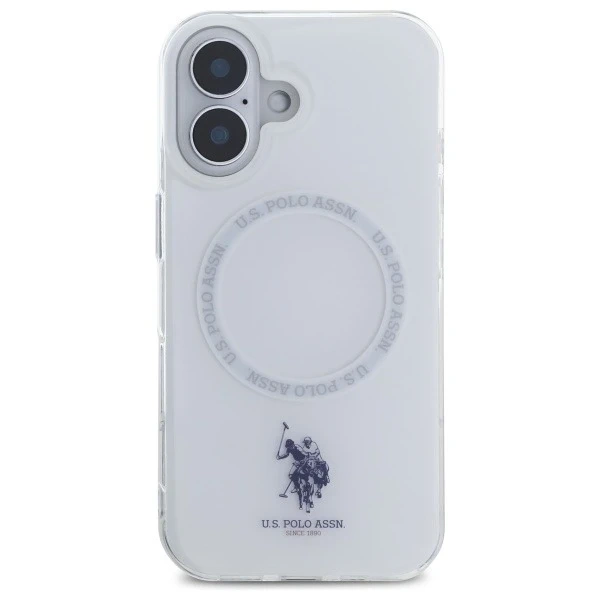 US Polo USHMP16SHOCLDPW iPhone 16 6.1" white/white IML Ring MagSafe