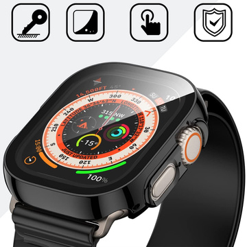 Alogy Protector Case with Glass 2in1 Case Cover for Apple Watch Ultra 49mm Black