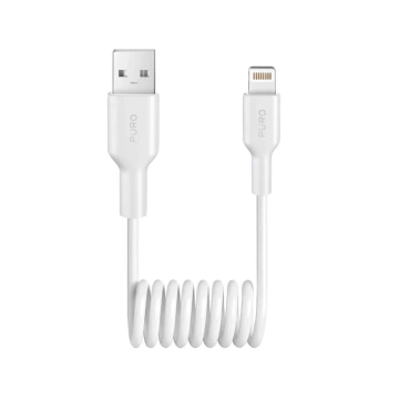 Kabel spiralny Puro USB-A – Lightning 12W 1m biały TPE