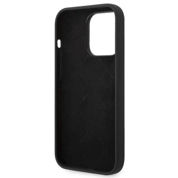 Etui Guess GUHCP14LSLTGK do Apple iPhone 14 Pro 6,1" čierny/čierny pevný obal silikónový trojuholník