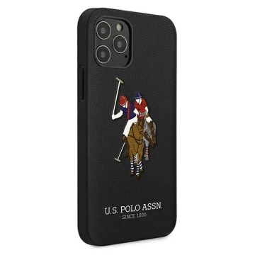 Pouzdro US Polo USHCP12LPUGFLBK na telefon Apple iPhone 12 Pro Max black/black Polo Embroidery Collection