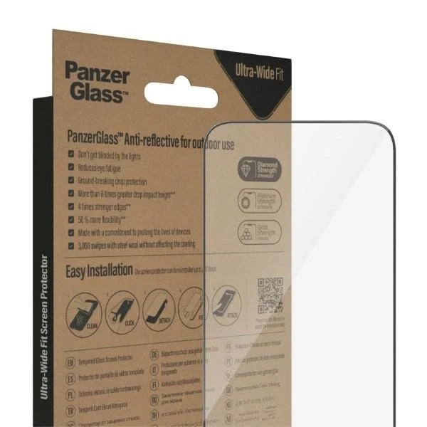 Szkło PanzerGlass Ultra-Wide Fit für iPhone 14 Pro Max 6,7" Displayschutz Entspiegelt Antibakteriell Easy Aligner Inklusive 2790