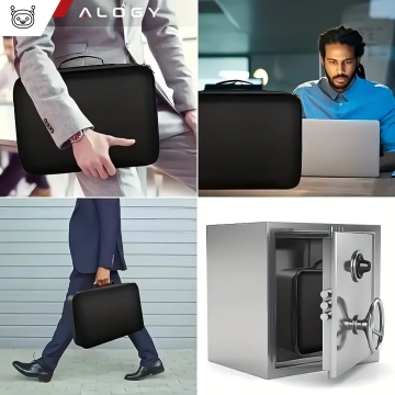 Taška na dokumenty Alogy s číselným zámkem - 37x26x11cm černá