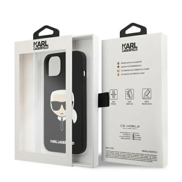 Karl Lagerfeld KLHCP13SSLKHBK iPhone 13 mini 5,4" čierny/čierny pevný obal silikónový Karl`s Head