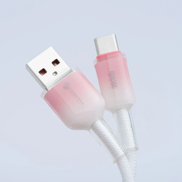 Kabel USB-A – USB-C 66W Forcell F-Energy Gradient 1 m C352 biały