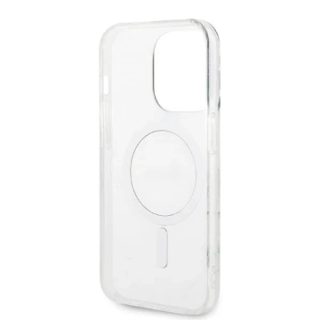 Zestaw Guess GUBPP14XHMEACSK Case Charger iPhone 14 Pro Max 6,7" čierne/čierne pevné puzdro MagSafe Marble