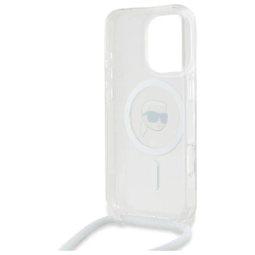 Etui Karl Lagerfeld für iPhone 16 Pro Max 6,9" Magsafe Hardcase Transparent Crossbody IML Karl Head