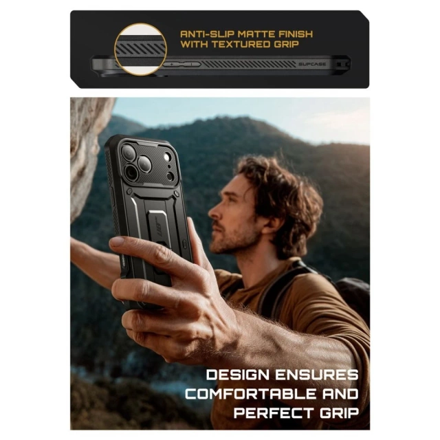 Etui Supcase UB Pro Pancerne do iPhone 17 Pro Max, czarne