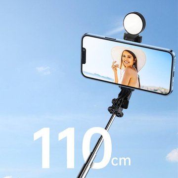 Držiak telefónu na selfie tyč Statív Ring LED Statív s diaľkovým ovládaním Bluetooth čierny