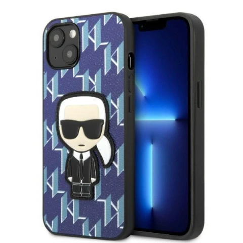 Protective phone case Karl Lagerfeld KLHCP13SPMNIKBL for Apple iPhone 13 Mini 5.4" hardcase blue/blue Monogram Ikonik Patch