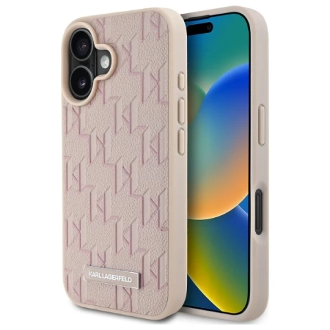 Чохол Karl Lagerfeld для iPhone 16 6.1" Pink Magsafe Hardcase Hot Stamp